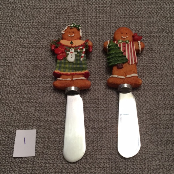 Set of 2 Gingerbread Spreaders Cheeseball Knifes - Picture 7 of 7